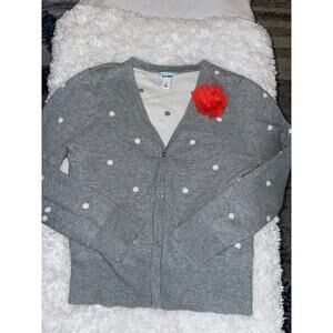 Old Navy girls sz. L gray polka dot cardigan sweater. Cute, *nt. flaw**